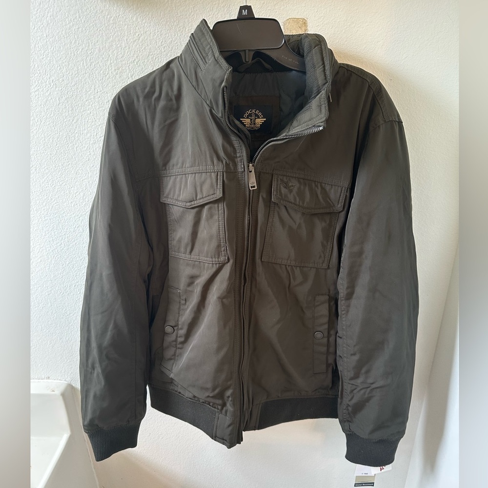 Men’s Dockers quilted brown jacket large